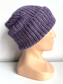 KIARA – czapka wywijana z alpaki 100% damska 4434 Ametyst zimowa