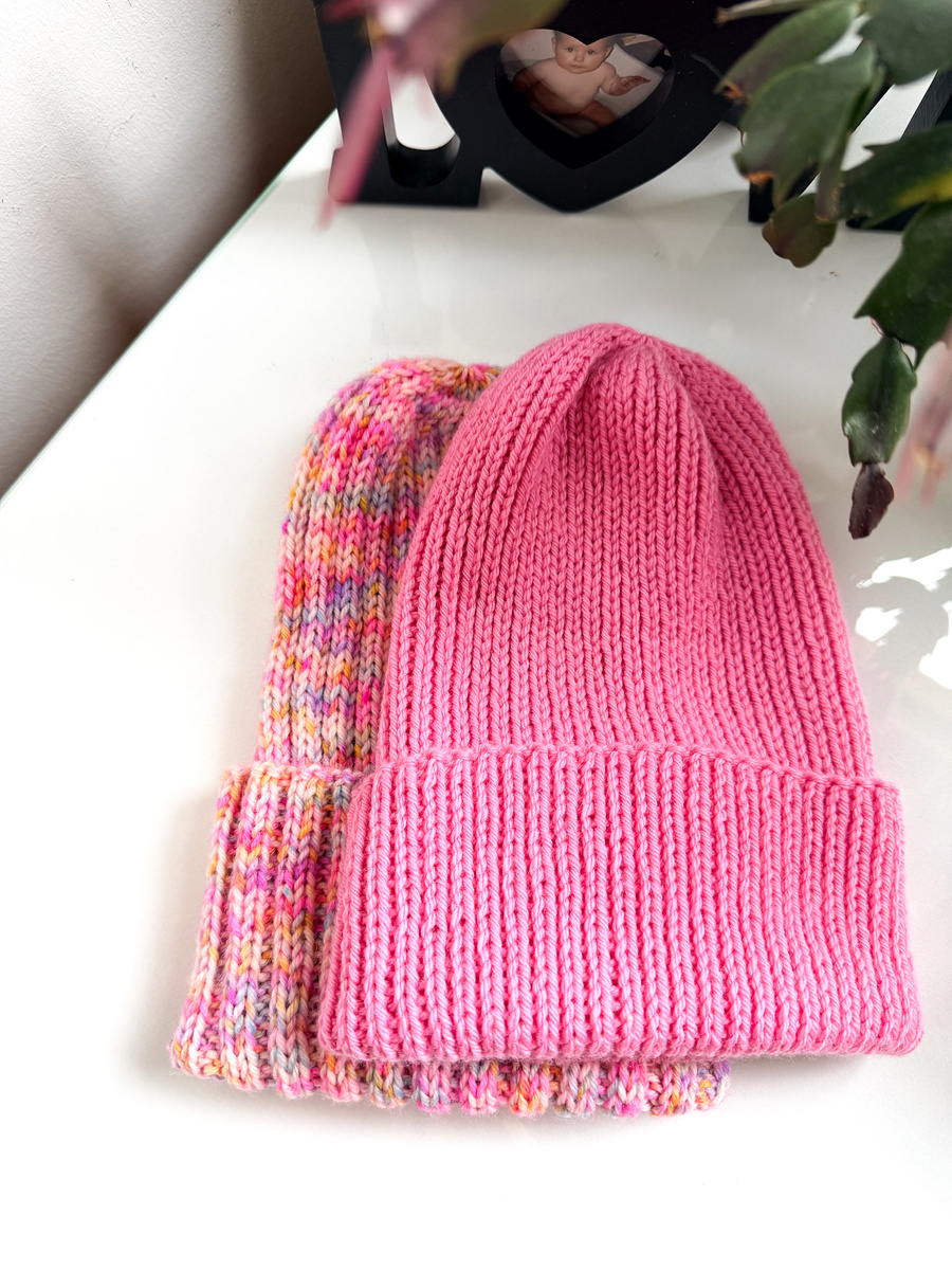 NANU – czapka merino wywijana 30 Płatek Róży