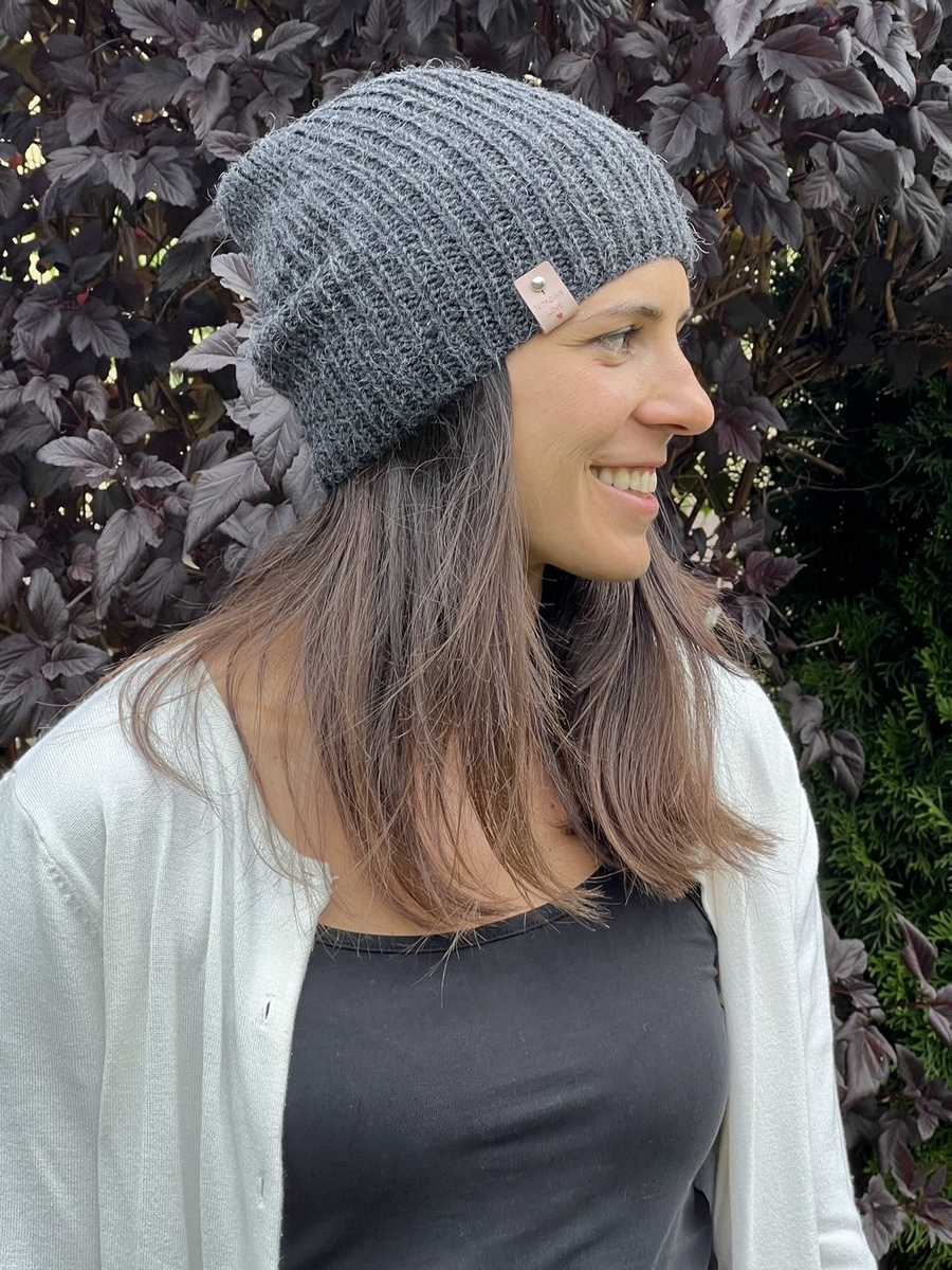 KIARA Alpaca Beanie 100% Alpaca 506 Dark Grey