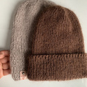 AUREA – czapka beanie handmade baby merino + moher i jedwab 52/35 Czekolada
