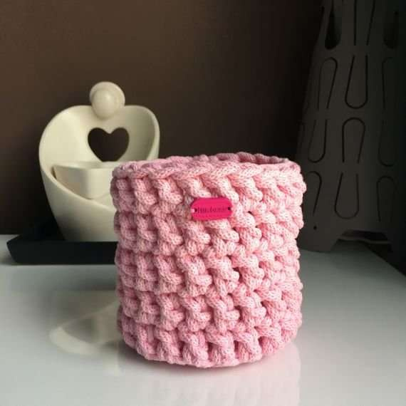 Koszyk ze sznurka bawełnianego czerwony 370 9x12 cm