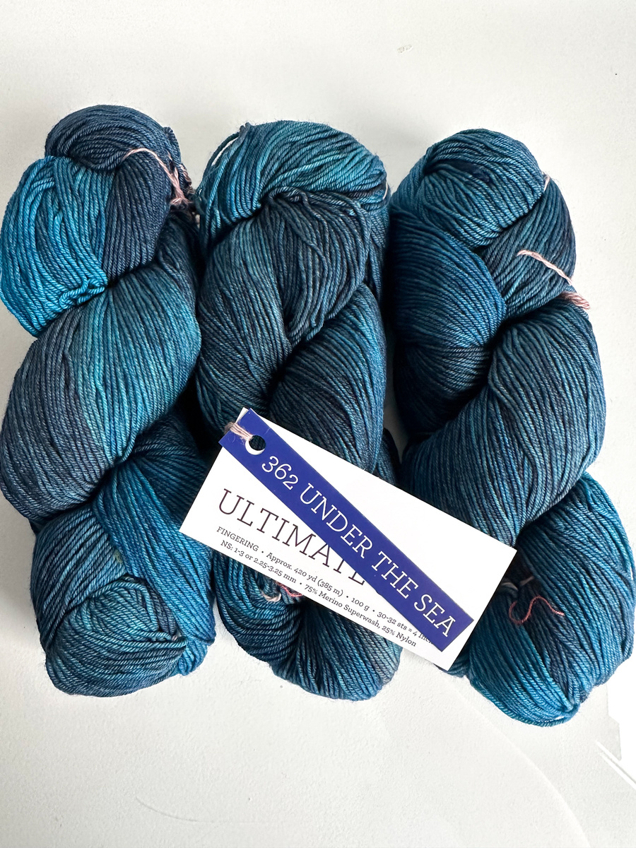 Ręcznie farbowana włóczka Malabrigo ULTIMATE SOCK merynos z nylonem US362 Under The Sea