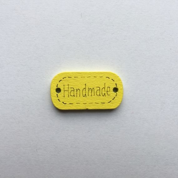 Guzik drewniany Handmade 2,5 cm Żółty